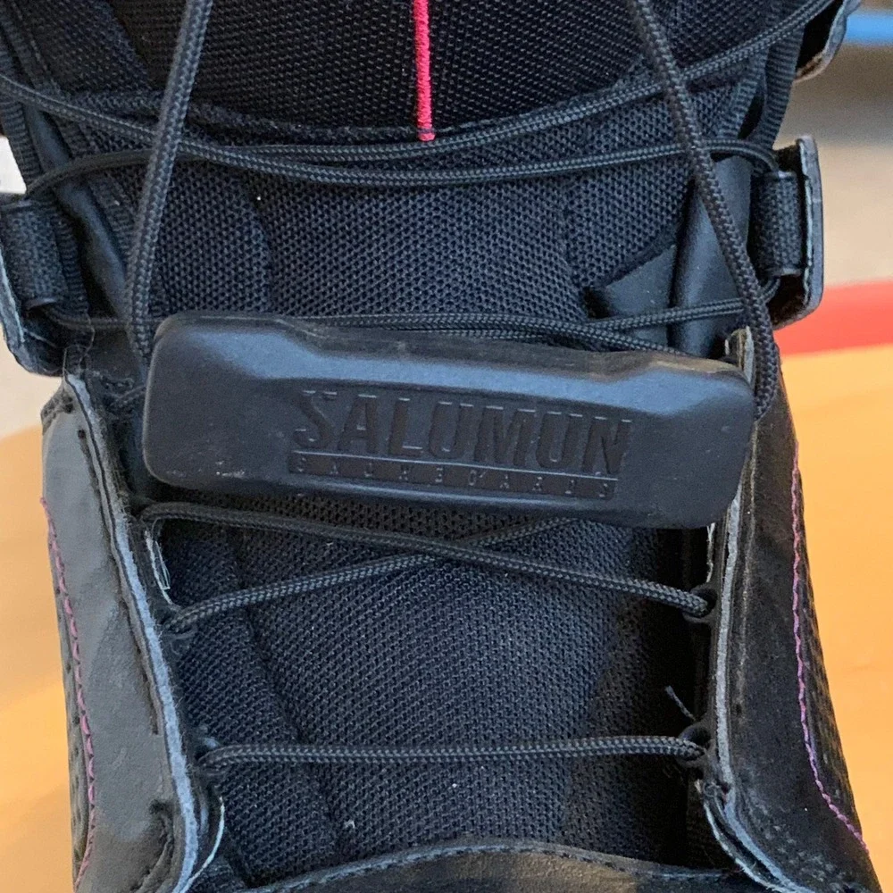 Salomon Pearl Womens Snowboard Boots US‎ Sz 5 Black Sure Lock Auto Fit Contagrip